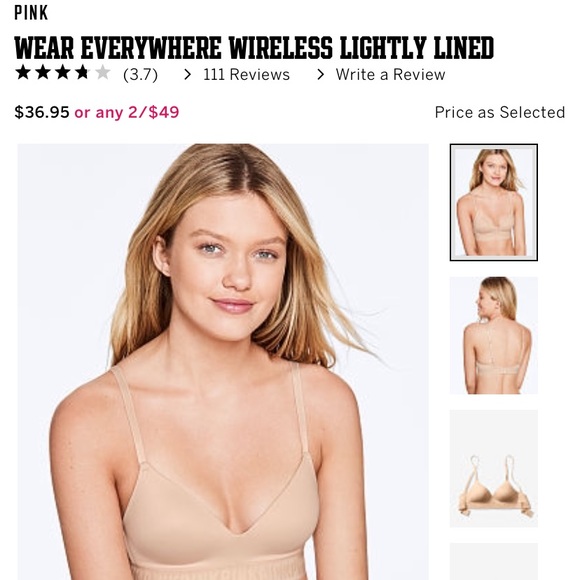 VS PINK BRA Wear Everywhere Wireless Lightly Lined - Picture 6 of 6
